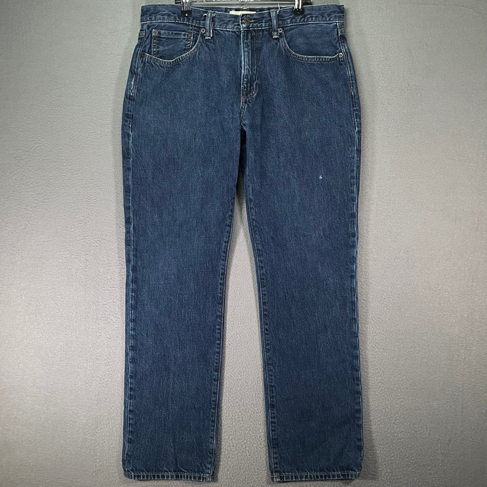 Gap 1969 Straight Leg Jeans Mens 32x32 Dark‎ Blue Denim Classic Cotton